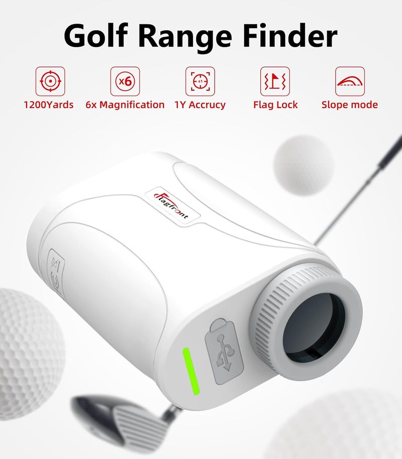 Flagfront Golf Rangefinder with Slope, 1000 Yards Range Finder Golf, 6X Magnification, Flag Locking Vibration, Rechargeable Laser Range Finder - Image 2